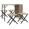 Image de vidaXL Salon de jardin 5 pièces pliable Beige Poly Rattan