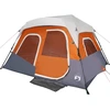 Image de vidaXL Tente familiale avec LED 6 personnes gris clair orange Quick Release