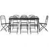 Image de vidaXL Ensemble de jardin 9 pièces Anthracite Métal déployé