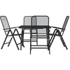 Image de vidaXL Ensemble de jardin 5 pièces Anthracite Métal déployé