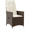 Image de vidaXL Fauteuil de jardin Réglable avec coussins Marron Poly Rattan