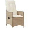 Image de vidaXL Fauteuil de jardin avec coussin Réglable Beige Poly Rattan