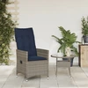 Image de vidaXL Fauteuil de jardin Réglable avec coussin Gris Poly Rattan