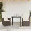 Image de vidaXL Fauteuil de jardin avec coussin 2 pcs. Réglable Marron Poly Rattan