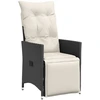 Image de vidaXL Fauteuil de jardin Réglable avec coussins Noir Poly Rattan