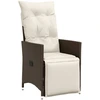 Image de vidaXL Fauteuil de jardin Réglable avec coussins Marron Poly Rattan