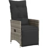 Image de vidaXL Fauteuil de jardin Réglable avec coussin Gris Poly Rattan