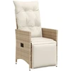 Image de vidaXL Fauteuil de jardin avec coussin Réglable Beige Poly Rattan
