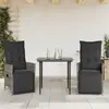 Image de vidaXL Fauteuil de jardin avec coussin 2 pcs. Réglable Gris Poly Rattan
