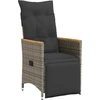 Image de vidaXL Fauteuil de jardin avec coussin 2 pcs. Réglable Gris Poly Rattan