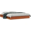 Image de vidaXL Lit en bois massif, sans matelas, en pin brun ciré 160x200