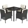 Image de vidaXL Ensemble de jardin 5 pièces avec coussins Noir Poly Rattan