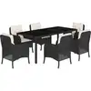Image de vidaXL Ensemble de jardin 7 pièces avec coussins Noir Poly Rattan