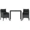 Image de vidaXL Ensemble de jardin 3 pièces avec coussins Noir Poly Rattan