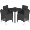 Image de vidaXL Ensemble de jardin 5 pièces avec coussins Noir Poly Rattan
