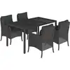 Image de vidaXL Ensemble de jardin 5 pièces avec coussins Noir Poly Rattan