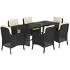 Image de vidaXL Ensemble de jardin 7 pièces avec coussins Noir Poly Rattan