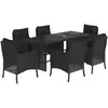Image de vidaXL Ensemble de jardin 7 pièces avec coussins Noir Poly Rattan
