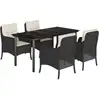 Image de vidaXL Ensemble de jardin 5 pièces avec coussins Noir Poly Rattan