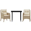 Image de vidaXL Ensemble de jardin 3 pièces avec coussins Beige Poly Rattan