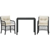 Image de vidaXL Ensemble Bistro 3 pièces avec coussins Noir Poly Rattan