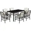Image de vidaXL Ensemble de jardin 7 pièces avec coussins Noir Poly Rattan