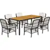 Image de vidaXL Ensemble de jardin 7 pièces avec coussins Noir Poly Rattan