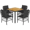 Image de vidaXL Ensemble de jardin 5 pièces avec coussins Noir Poly Rattan
