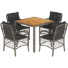 Image de vidaXL Ensemble de jardin 5 pi ¨ces avec coussins Gris Poly rotin