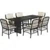 Image de vidaXL Ensemble de jardin 7 pièces avec coussins Noir Poly Rattan