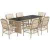 Image de vidaXL Ensemble de jardin 7 pièces avec coussins Beige Poly rotin