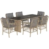 Image de vidaXL Ensemble de jardin 7 pièces avec coussins Mélange beige Poly rotin