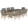 Image de vidaXL Salon de jardin 9 pièces avec coussins Mélange beige Poly rotin