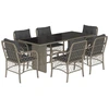Image de vidaXL Ensemble de jardin 7 pièces avec coussins gris clair Poly rotin