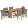 Image de vidaXL Ensemble de jardin 7 pièces avec coussins Mélange beige Poly rotin