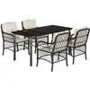 Image de vidaXL Ensemble de jardin 5 pièces avec coussins Noir Poly Rattan