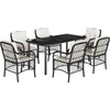 Image de vidaXL Ensemble de jardin 7 pièces avec coussins Noir Poly Rattan
