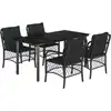 Image de vidaXL Ensemble de jardin 5 pièces avec coussins Noir Poly Rattan