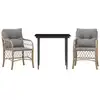 Image de vidaXL Ensemble Bistro 3 pièces avec coussins Mélange beige Poly rotin