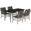 Image de vidaXL Salon de jardin 5 pièces avec coussins gris clair Poly rotin