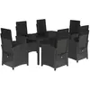 Image de vidaXL Ensemble de jardin 7 pièces avec coussins Noir Poly Rattan