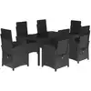 Image de vidaXL Ensemble de jardin 7 pièces avec coussins Noir Poly Rattan