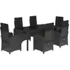 Image de vidaXL Ensemble de jardin 7 pièces avec coussins Noir Poly Rattan