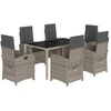 Image de vidaXL Ensemble de jardin 7 pièces avec coussins Gris Poly rotin