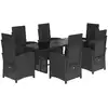 Image de vidaXL Ensemble de jardin 7 pièces avec coussins Noir Poly Rattan