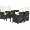Image de vidaXL Ensemble de jardin 5 pièces avec coussins Noir Poly Rattan