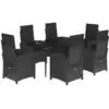 Image de vidaXL Ensemble de jardin 7 pièces avec coussins Noir Poly Rattan