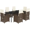 Image de vidaXL Ensemble de jardin 7 pièces avec coussins Marron Poly rotin