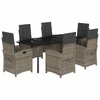 Image de vidaXL Ensemble de jardin 7 pièces avec coussins Gris Poly rotin