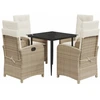 Image de vidaXL Salon de jardin 5 pièces avec coussins Beige Poly Rattan